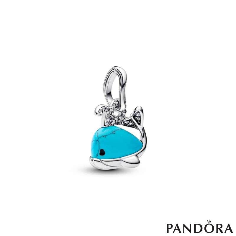 Turquoise-coloured Whale Dangle Charm