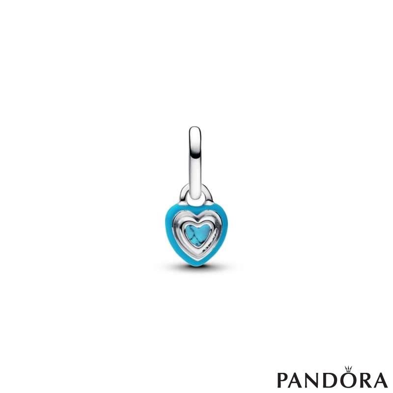 Turquoise-coloured Heart Mini Dangle Charm