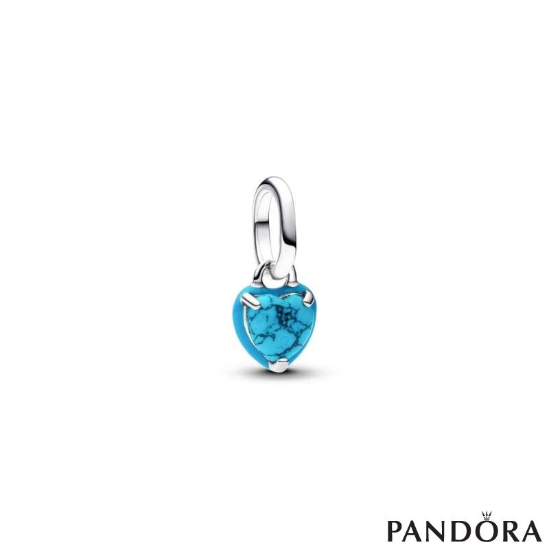 Turquoise-coloured Heart Mini Dangle Charm