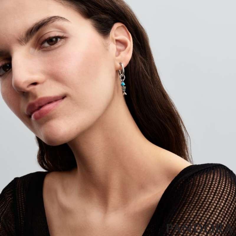 Turquoise-coloured Fishbone Dangle Charm