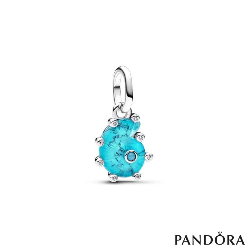 Blue Murano Glass Sea Snail Dangle Charm