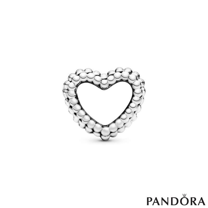 Beaded Open Heart Charm 