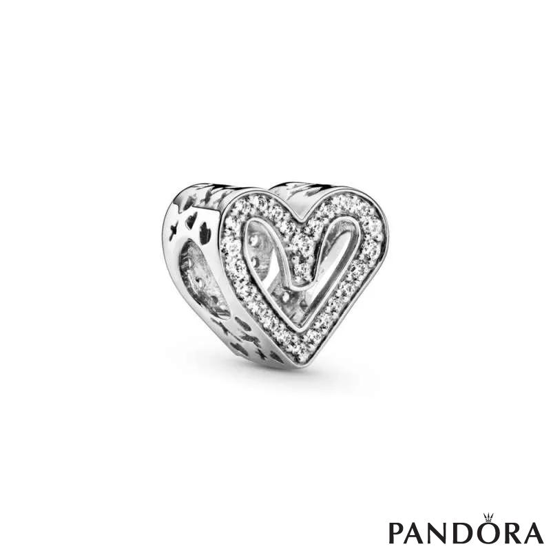 Sparkling Freehand Heart Charm 