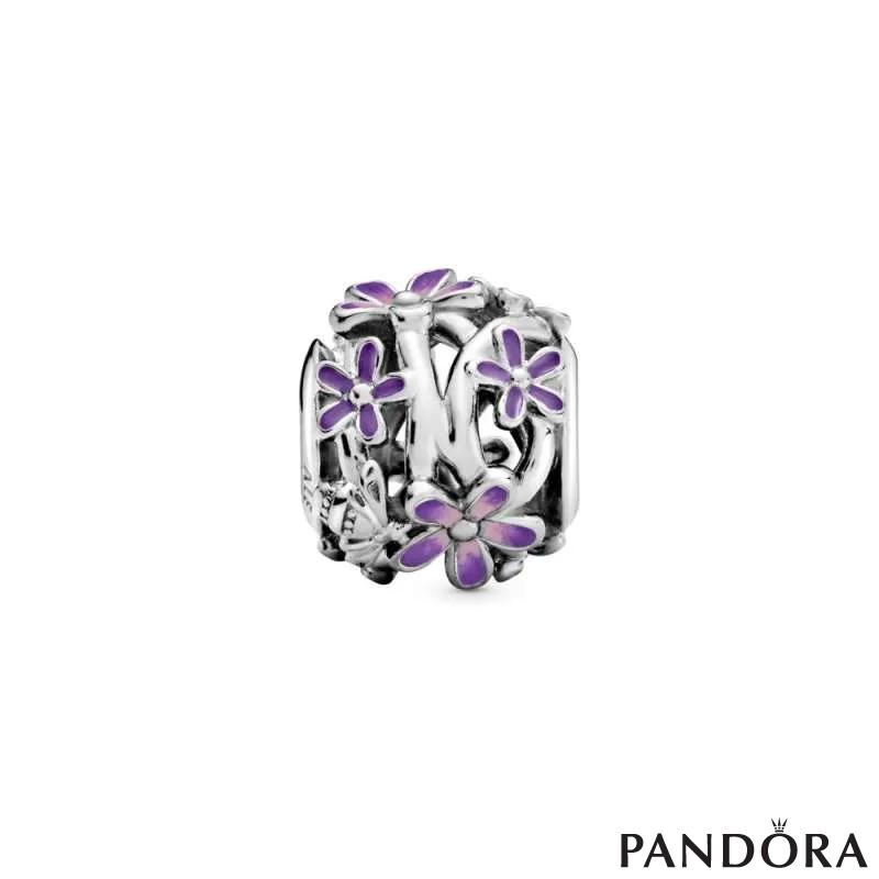 Openwork Purple Daisy Charm 