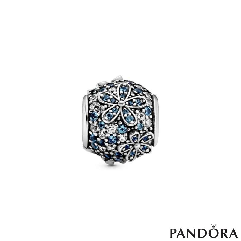 Teal Pavé Daisy Flower Charm