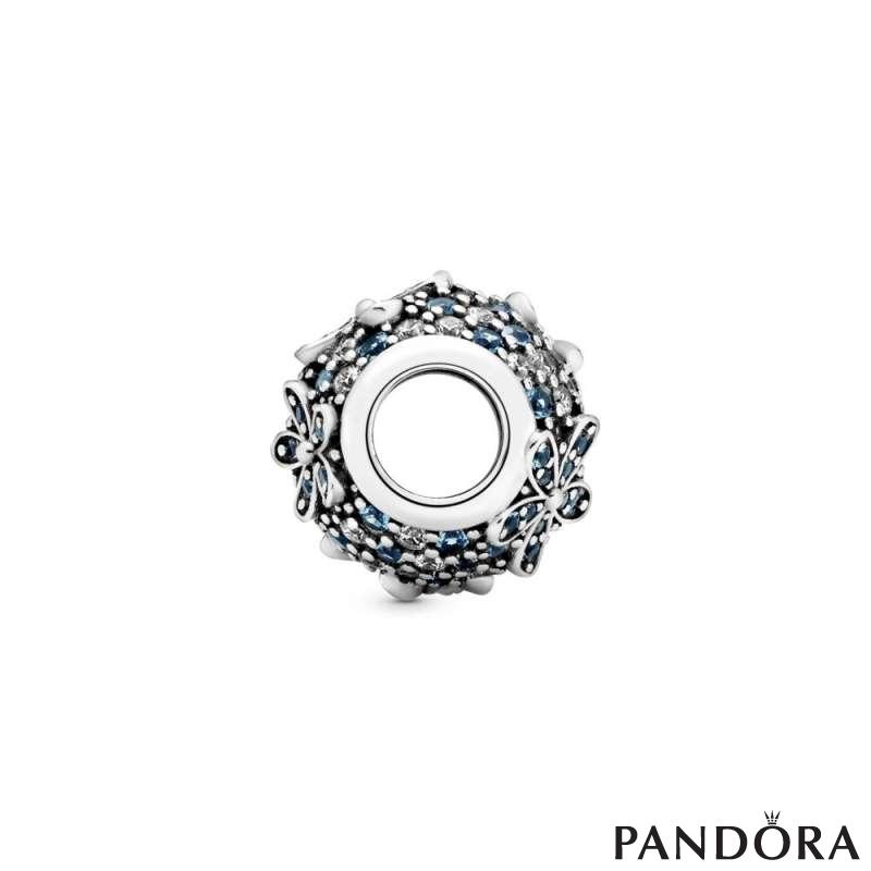 Teal Pavé Daisy Flower Charm