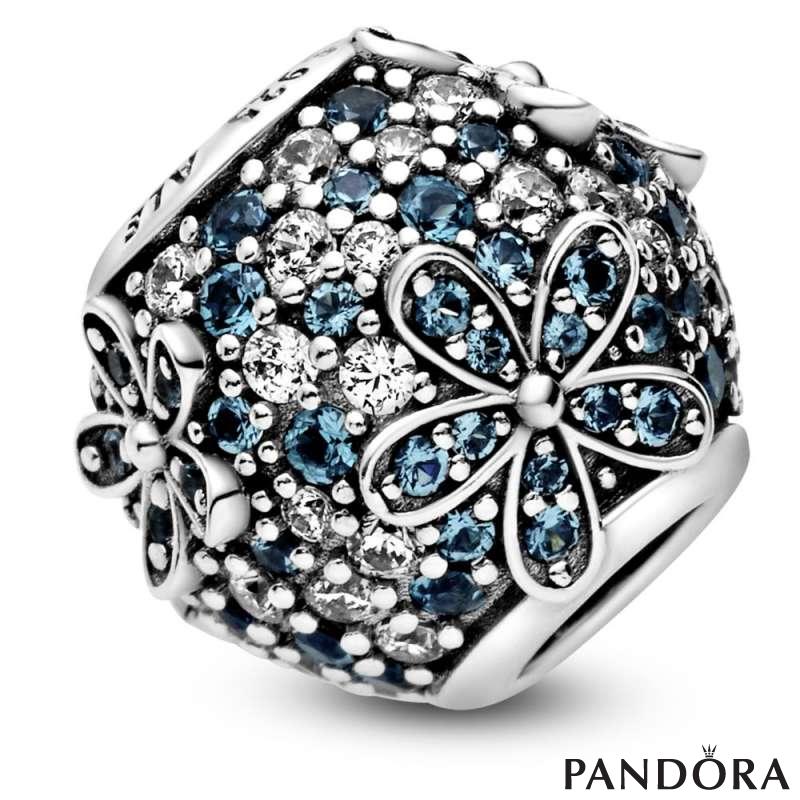 Teal Pavé Daisy Flower Charm