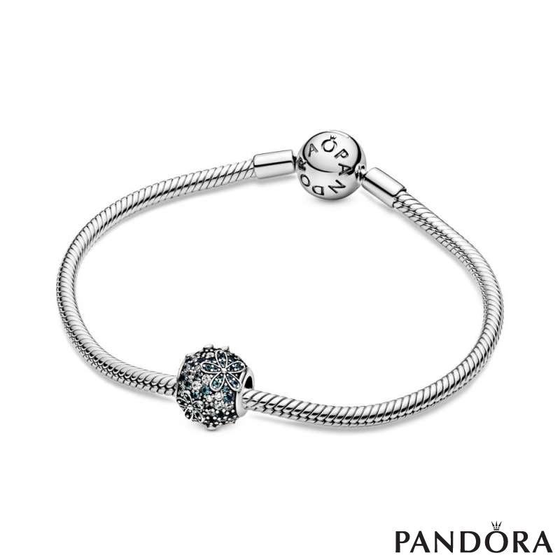 Teal Pavé Daisy Flower Charm