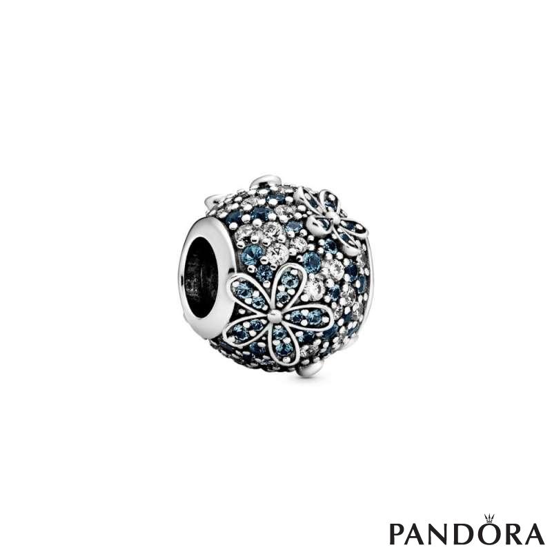 Teal Pavé Daisy Flower Charm