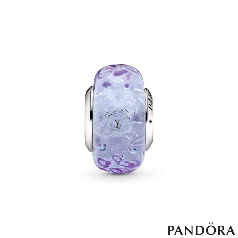 Wavy Lavender Murano Glass Charm