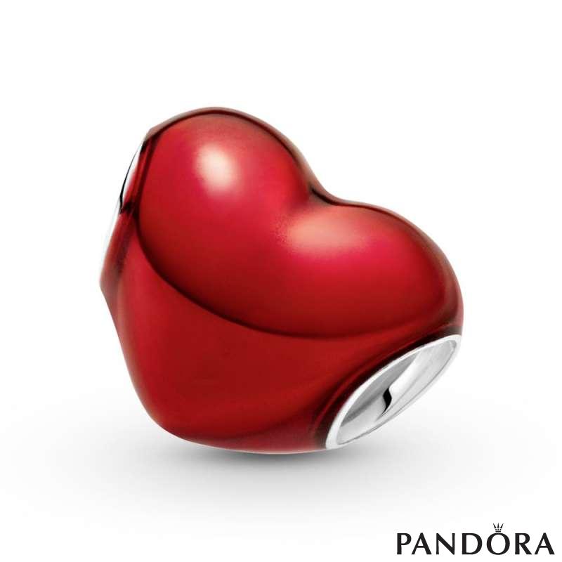 Pandora metallic deals red heart charm