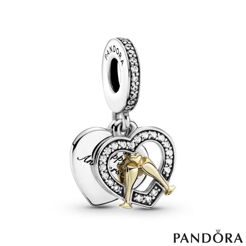 Two-tone Happy Anniversary Dangle Charm 