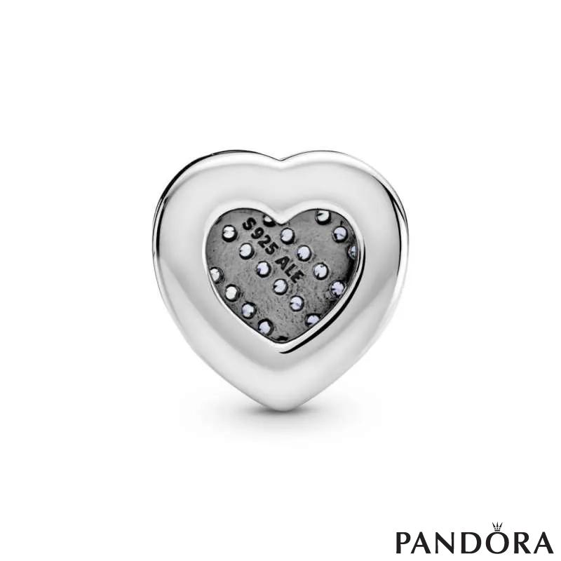Blue Pavé Heart Clip Charm