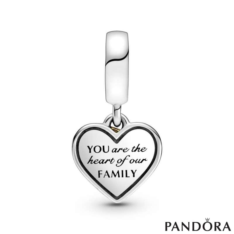 Two-tone Family Tree & Heart Dangle Charm