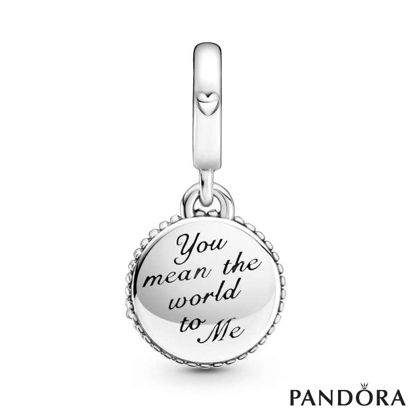 Glitter Globe Mum Dangle Charm