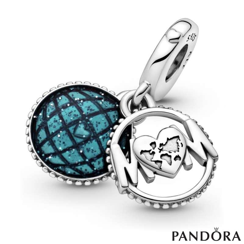 Glitter Globe Mum Dangle Charm