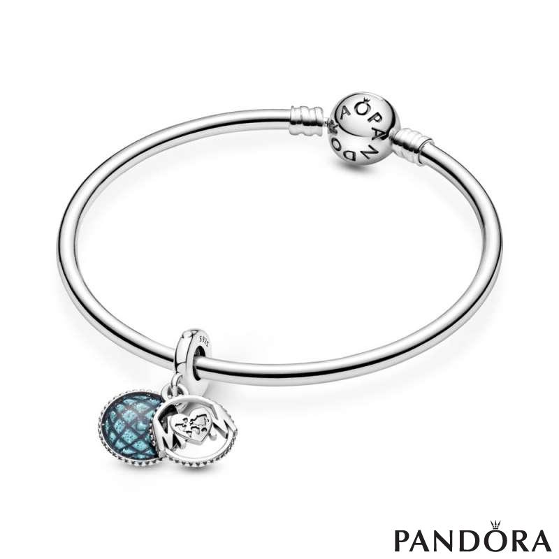 Glitter Globe Mum Dangle Charm