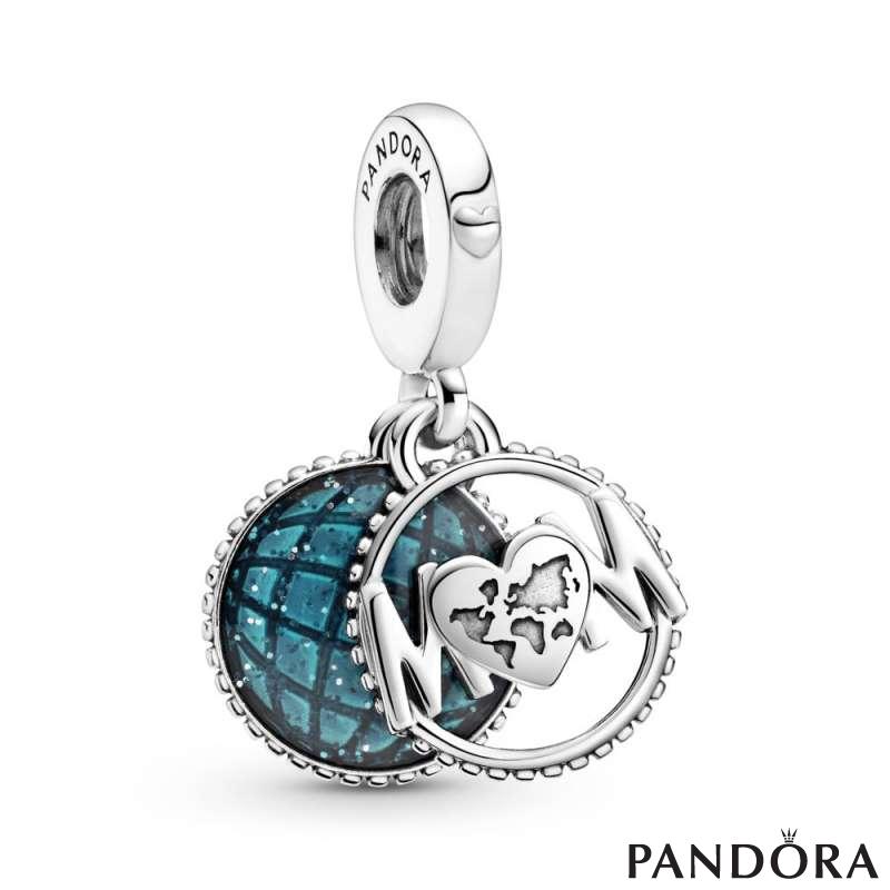 Two-tone Openwork Mum & Heart Charm | PANDORA