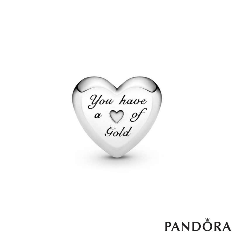 Domed Golden Heart Charm PANDORA