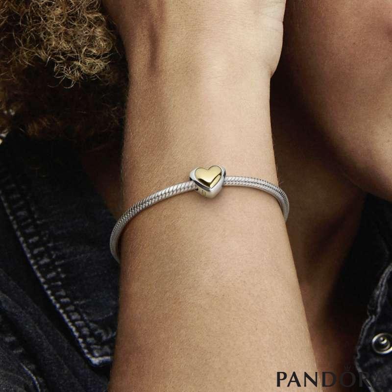 Domed Golden Heart Charm