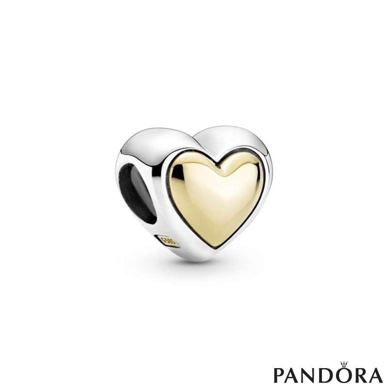 Domed Golden Heart Charm