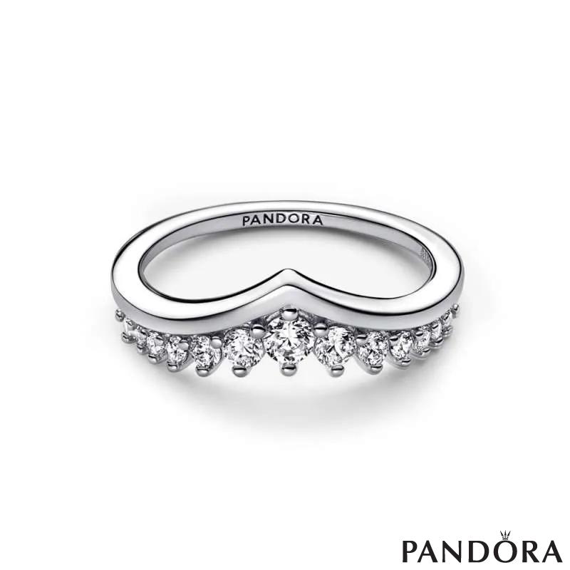 Прстен Pandora Timeless лебдечки pavé шеврон