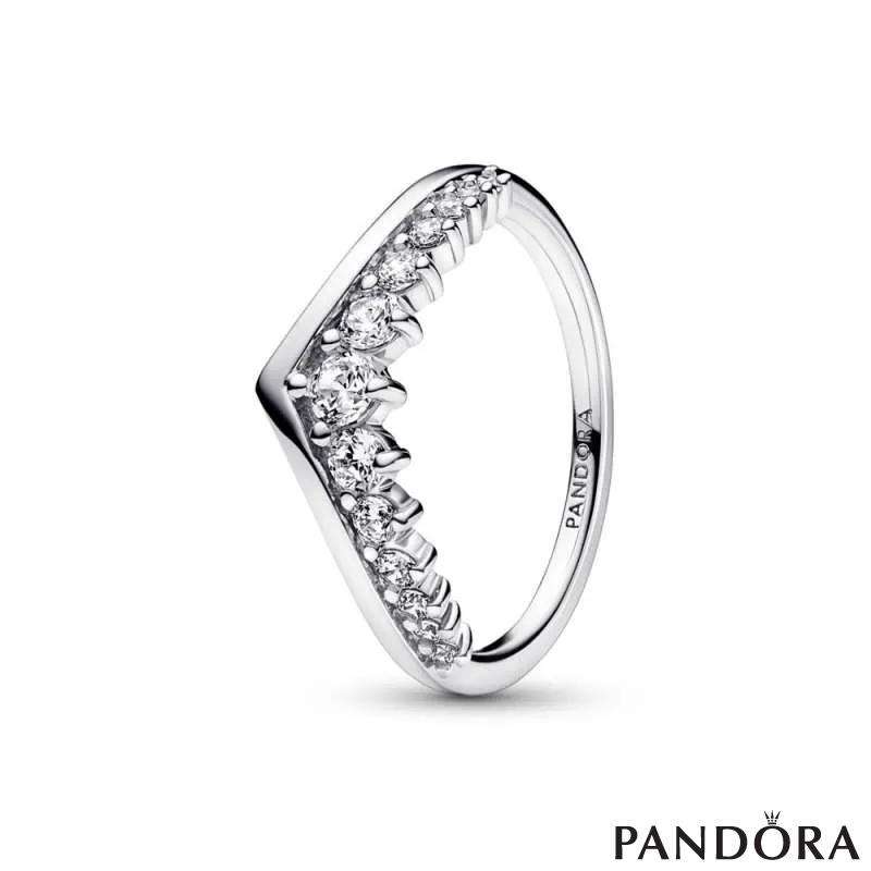 Прстен Pandora Timeless лебдечки pavé шеврон