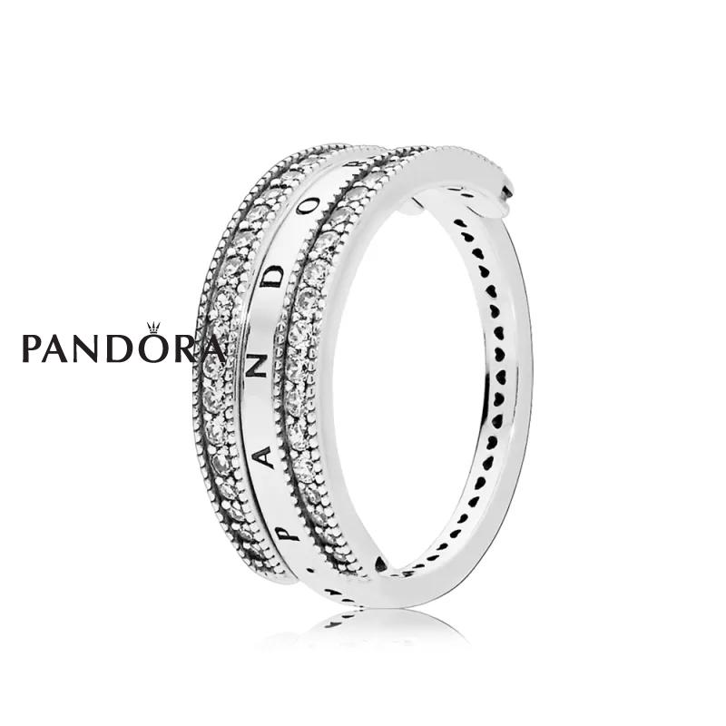Прстен Pandora Лого & Срца