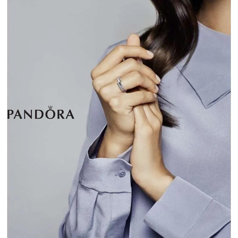 Прстен Pandora Лого & Срца 