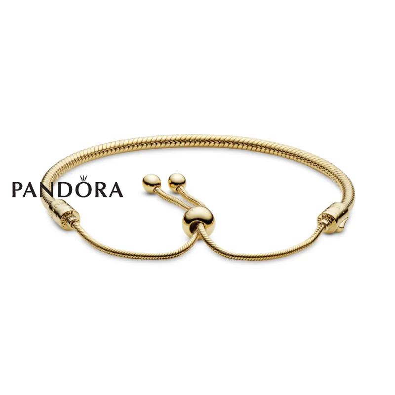 Pandora 14к позлата Белегзија со Силиконски Подесувач на Големина