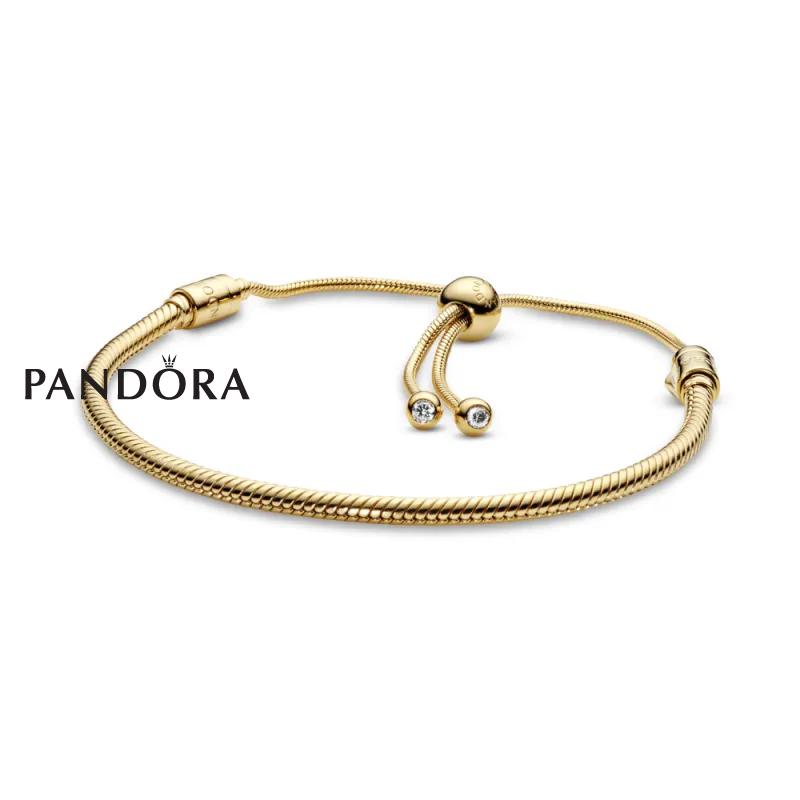 Pandora 14к позлата Белегзија со Силиконски Подесувач на Големина