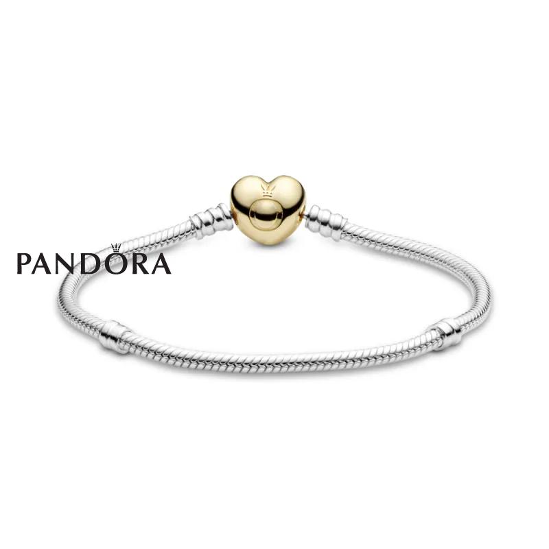 Pandora Moments Белегзија со змиска плетка и затворач во форма на срце
