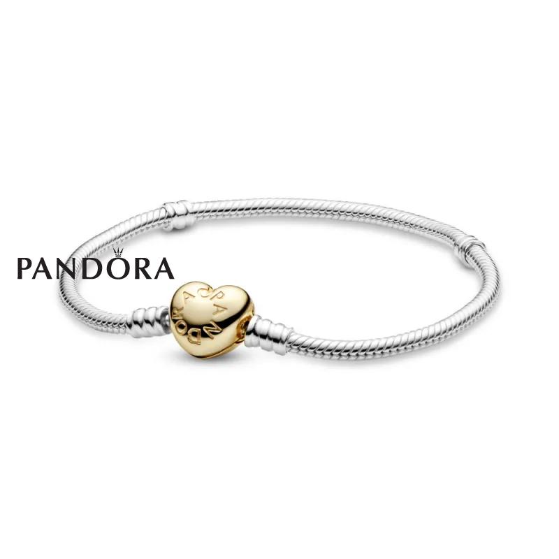 Pandora Moments Белегзија со змиска плетка и затворач во форма на срце