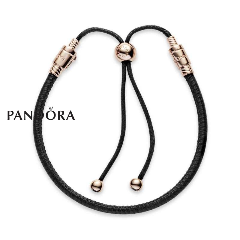 Pandora Moments Golden Tan Leather Slider Bracelet  Jewellery from Francis   Gaye Jewellers UK