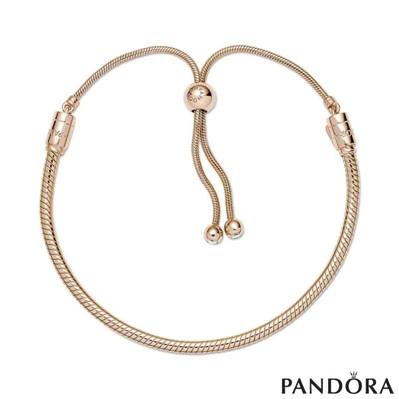 Белегзија Pandora Moments со змиска плетка и затворач со силиконски подесувач