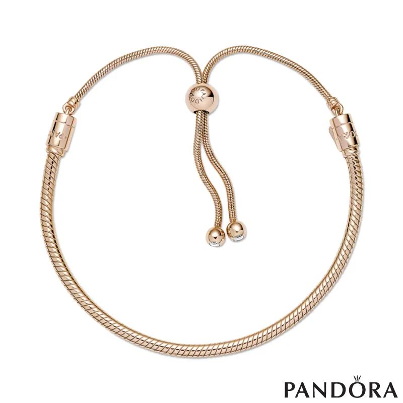 Белегзија Pandora Moments со змиска плетка и затворач со силиконски подесувач