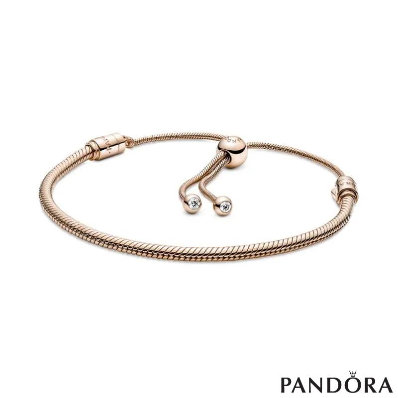 Белегзија Pandora Moments со змиска плетка и затворач со силиконски подесувач