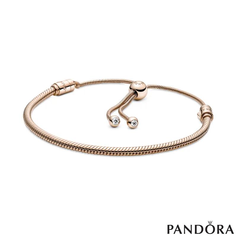 Белегзија Pandora Moments со змиска плетка и затворач со силиконски подесувач