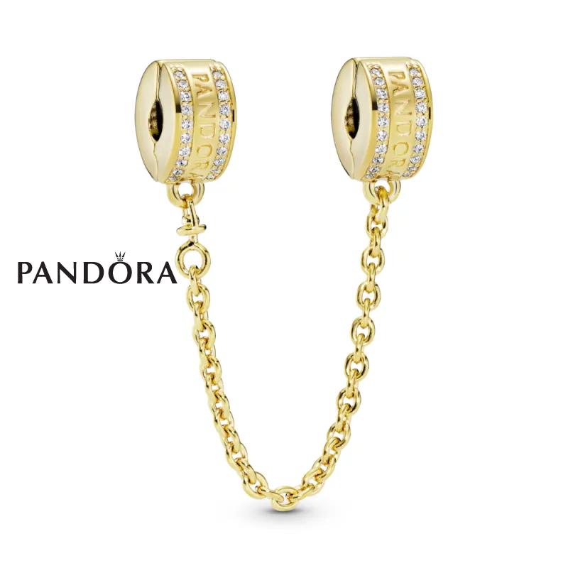 Безбедносно синџирче 14 к позлата Pandora лого