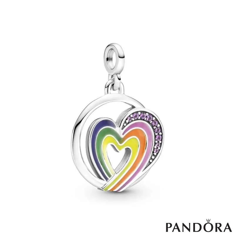 Медалјон Pandora МЕ Срце на слободата во боите на виножитото 