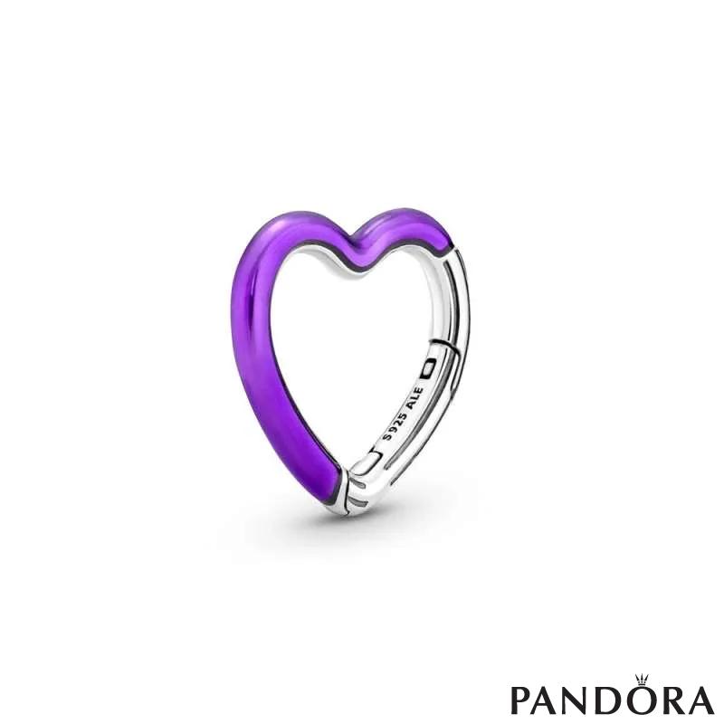 Конектор Pandora ME во облик на срце, виолетово 