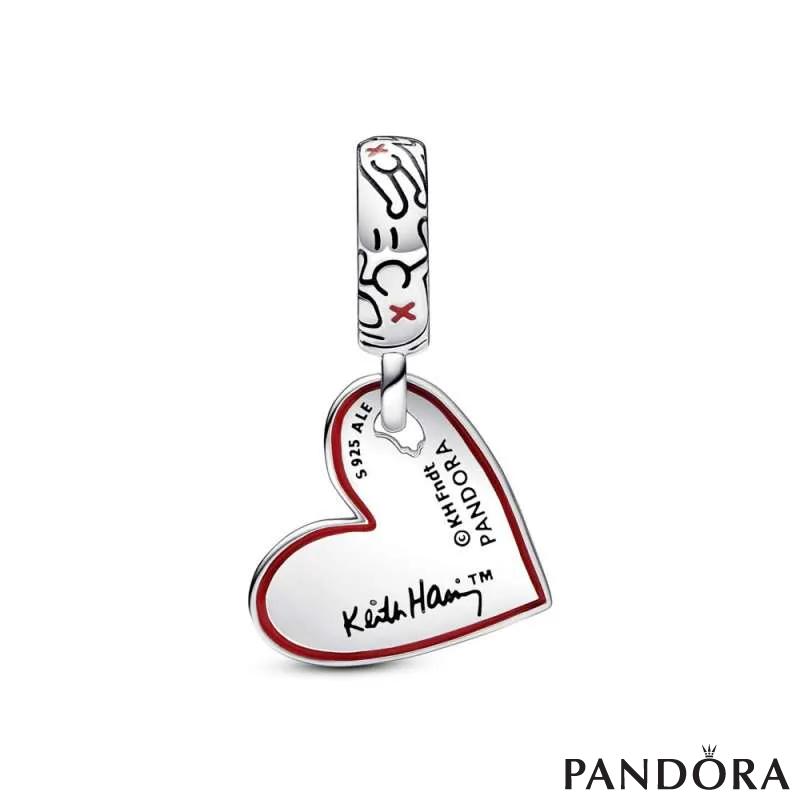Keith Haring™ x Pandora Line Art People и Heart pendant 