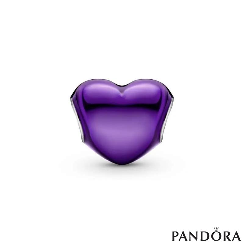 Приврзок Виолетово металик срце 