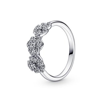 Triple Pansy Flower Ring