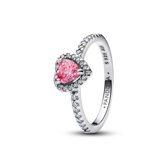 Прстен со розево срце Elevated Pink Heart