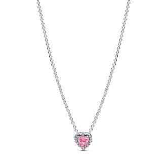 Ѓердан со розево срце Pink Elevated Heart